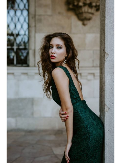 Zelené čipkované šaty v štýle morskej panny