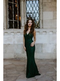 Zelené čipkované šaty v štýle morskej panny