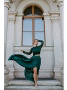 Zelená mušelínová maxi sukňa