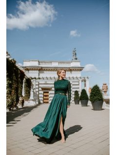 Zelený čipkovaný crop top