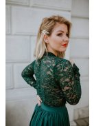 Zelený čipkovaný crop top