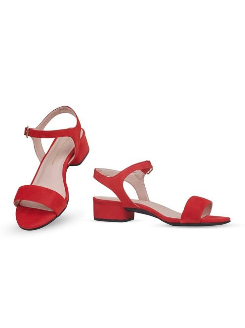 Červené velúrové topánky s vymeniteľným podpätkom