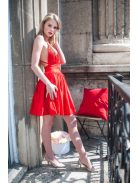 Krátka červená sukňa