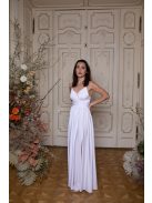 Maxi šaty s výstrihom do V - biele