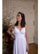 Maxi šaty s výstrihom do V - biele