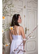 Maxi šaty s výstrihom do V - biele