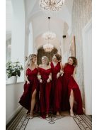 Bordová mušelínová maxi sukňa