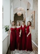 Bordová mušelínová maxi sukňa