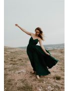 Zelené šaty s odhaleným chrbtom