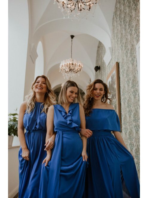 Kráľovsky modré mušelínové šaty