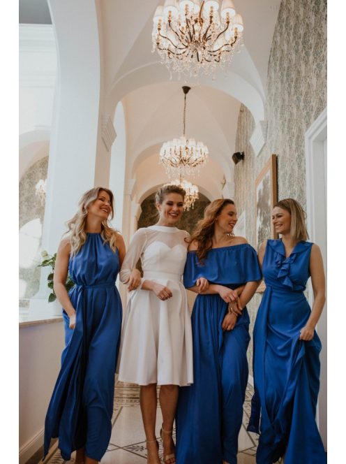 Zavinovacie  kráľovsky modré mušelínové šaty