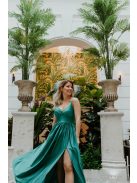 Zelené šaty s výstrihom do V