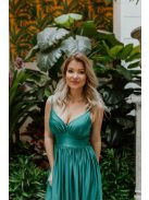 Zelené šaty s výstrihom do V