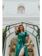 Zelené maxi šaty s preloženým dekoltom