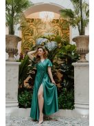 Zelené maxi šaty s preloženým dekoltom