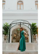 Zelené maxi šaty s preloženým dekoltom