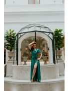 Zelené maxi šaty s preloženým dekoltom