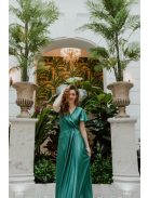 Zelené maxi šaty s preloženým dekoltom