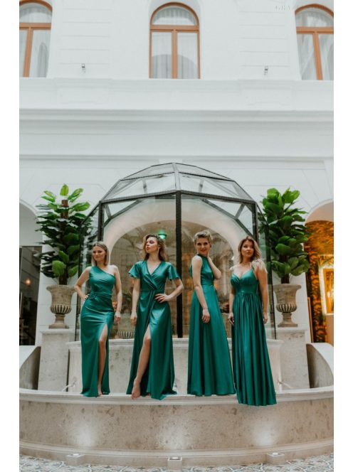 Zelené maxi šaty s preloženým dekoltom