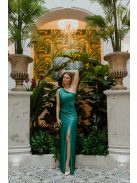 Zelené šaty s uzlíkovým detailom, obtiahnuté