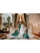 Zelené šaty s uzlíkovým detailom, obtiahnuté