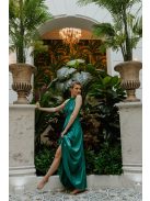 Zelené maxi šaty s predným výstrihom. 