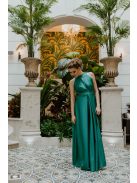 Zelené maxi šaty s predným výstrihom. 