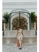 Maxi šaty vo farbe šampanského