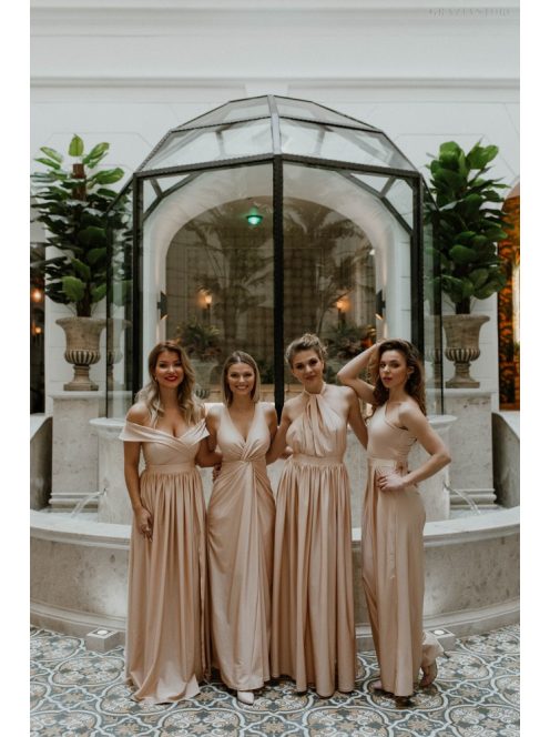 Maxi šaty vo farbe šampanského