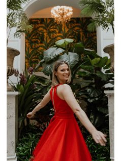 Červená tylová sukňa