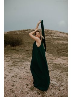 Tmavozelené one size šaty