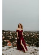 Bordové šaty s výstrihom v tvare srdca