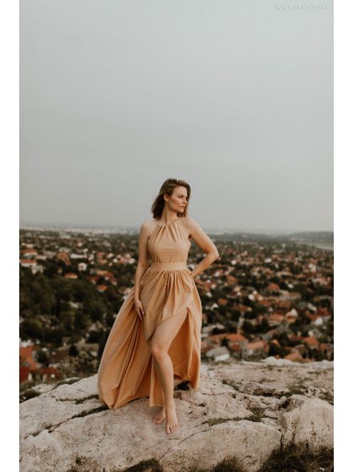 Nude maxi šaty