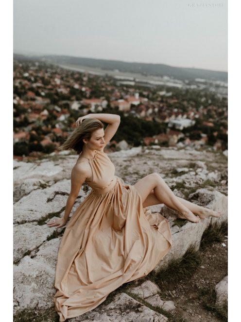 Nude maxi šaty