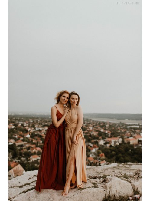 Nude maxi šaty