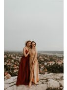 Nude maxi šaty