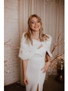 Šaty vo farbe ecru so srdiečkovým výstrihom