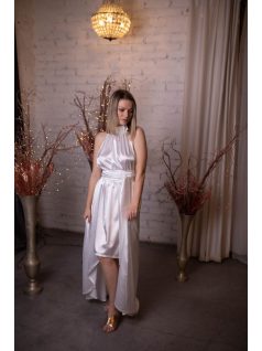 One-size saténové biele šaty