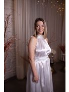 One-size saténové biele šaty