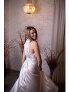 One-size saténové biele šaty