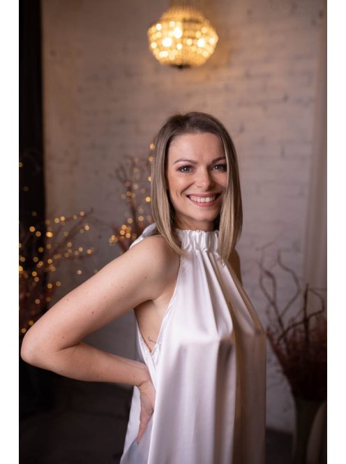 One-size saténové biele šaty