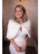 Biela štóla/bolerko z umelej kožušiny