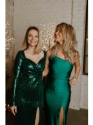 Zelené trblietavé maxi šaty