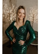 Zelené trblietavé maxi šaty