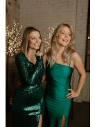 Zelené trblietavé maxi šaty