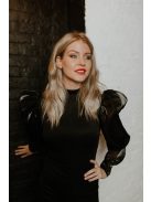 Čierne maxi šaty s organzovými rukávmi