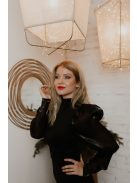 Čierne maxi šaty s organzovými rukávmi