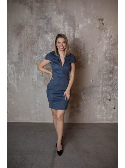 Modro-sivé mini šaty