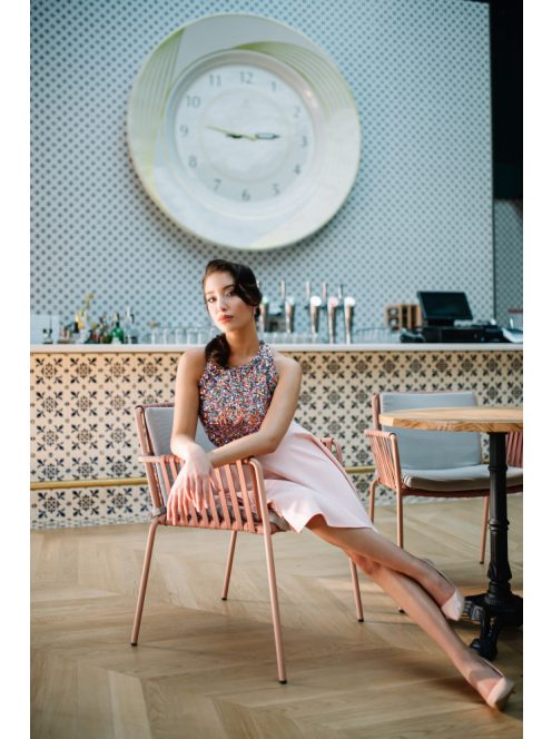 Lujza - Ružové mini šaty s trblietavým topom