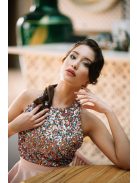 Lujza - Ružové mini šaty s trblietavým topom